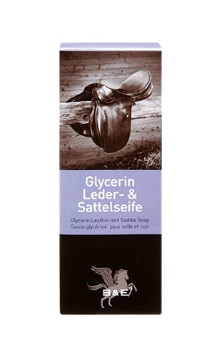 B&E Glycerin Lederseife 250g Riegel im Jutesack
