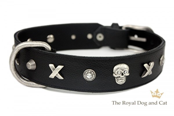 Halsband Piraten by The Royal Dog and Cats - schwarz/antik Gr. 42-47cm