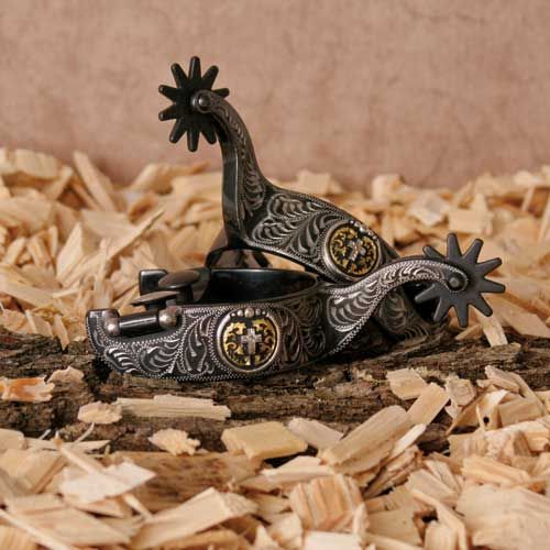 Spurs Cross Black Satin Steel