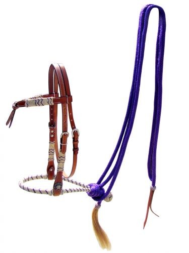 Showman Bosal Set purple Rawhide