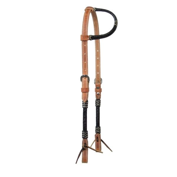 Harness Headstall with Black Rawhide Schutz Brothers