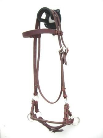 Sidepull single round leathernose Latigo stitched