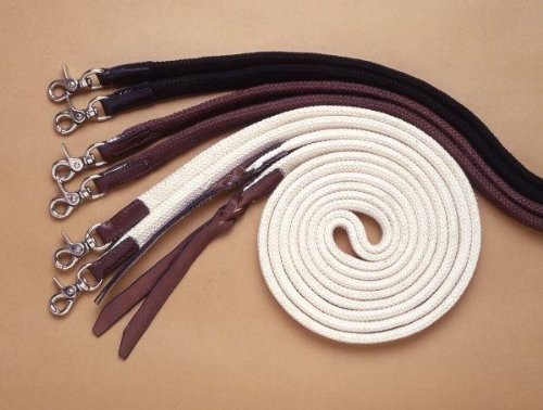 Flat Cotton Split Reins braun-Baumwollzügel