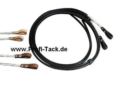 Show-Reins in 3 Farben mit Silver Roller Pipes 16 mm breit