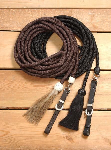 Lunge Line - Longe mit Lederverschluss und Horsehair-Tassel