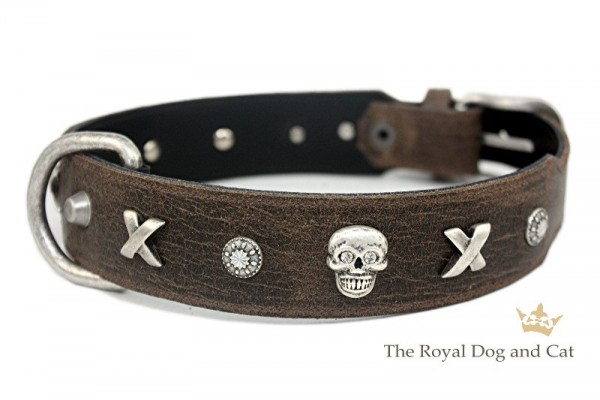 Halsband Piraten by The Royal Dog and Cats - braun/antik Gr. 37-42cm