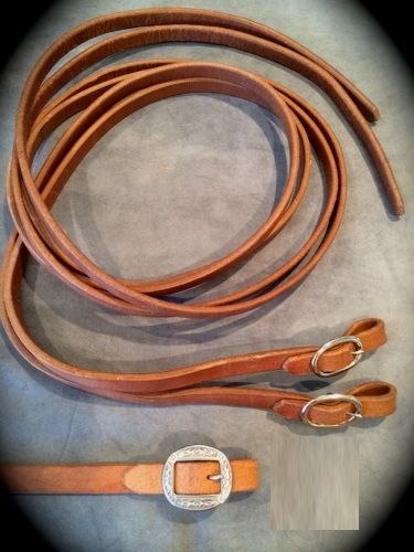 Buckaroo Premium Heavy Leather Split Rein 5/8 with Buckles