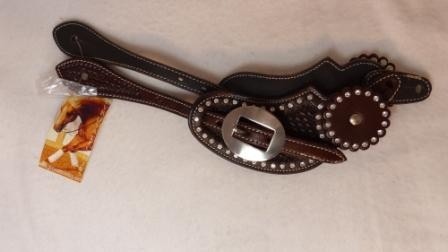 Cattlemans Rhinestone Sporenriemen dark