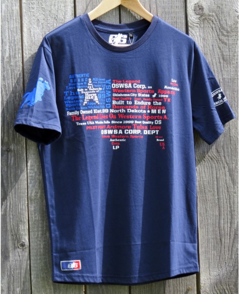 OSWSA MENS T-SHIRT USA navy