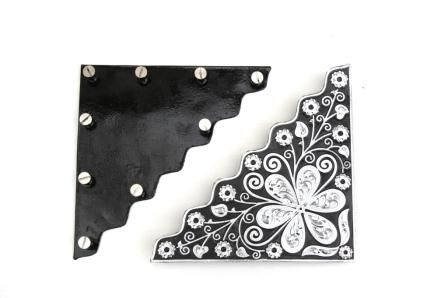 Gravierte Black Silberecken für Blankets (Paar)